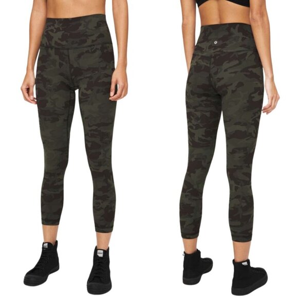 lululemon athletica Pants - Lululemon Align Pant II 25" Incognito Camo Women's 6 Gator Green Multi Workout